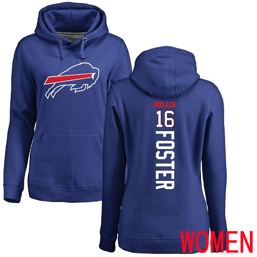 NFL Women Buffalo Bills #16 Robert Foster Royal Blue Backer Pullover Hoodie Sweatshirt->women nfl jersey->Women Jersey